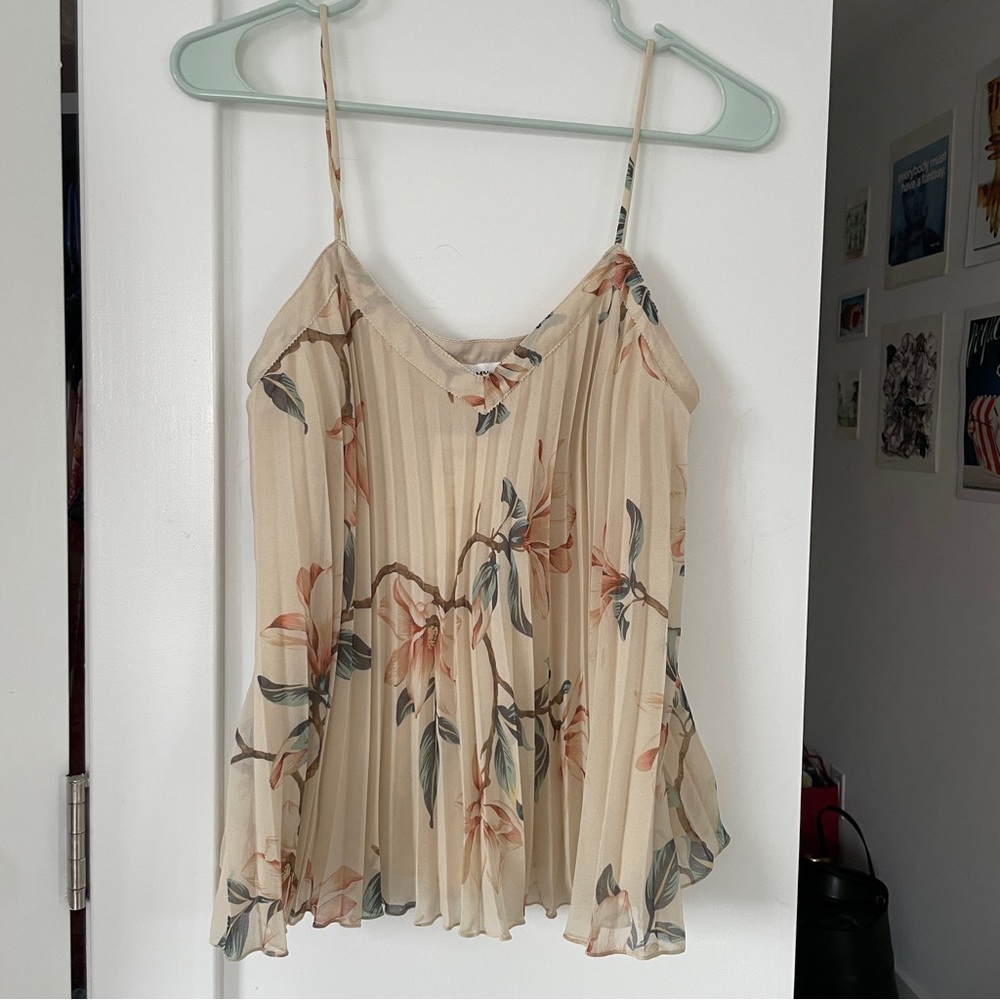 Mango Pleated Floral Camisole